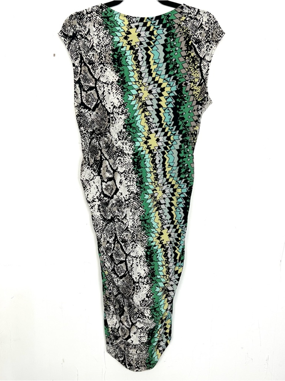 BCBGMaxAzria Snakeskin Zip Front Bodycon Fitted Sleeveless Dress Large - Picture 6 of 7
